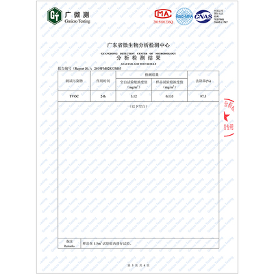 TVOC去除率报告